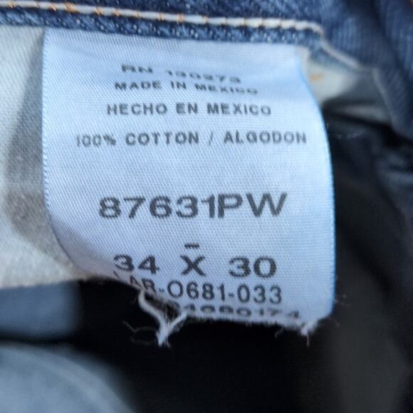 Vintage Rustler Jeans 34x30 Distressed Blue Pants Western Faded Denim Wrangler - Picture 6 of 8